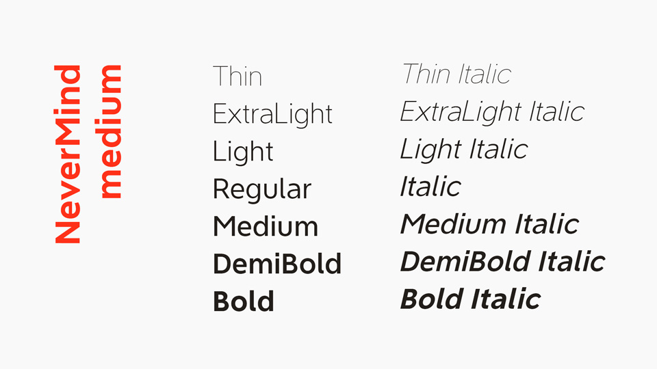 nevermind typeface